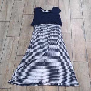 Girl's Rolla Coster Blue and White Stripe Dress